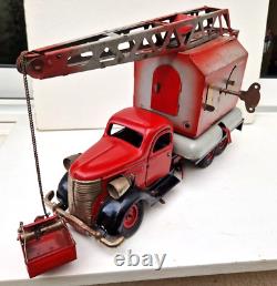 Très rare gros camion grue routier Vébé VEBE jouet ancien tôle CIJ JRD joustra