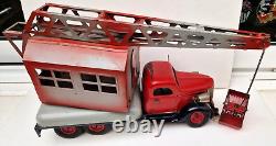 Très rare gros camion grue routier Vébé VEBE jouet ancien tôle CIJ JRD joustra