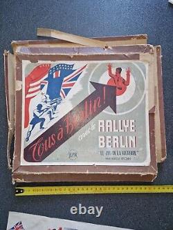 Très rare jeux anciens 1944 TOUS A BERLIN! Avec le rallye Berlin jeu anti-nazi