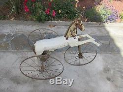 Tricycle cheval xIx EME siecle 1860 Gourdaux vintage toy tricycle horse