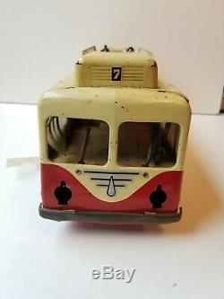 Trolley bus tramway Joustra jouet ancien en tole
