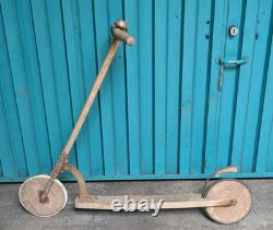 Trottinette Ancienne Début XX ème 1900 en Bois Patinette Rare Enfant Jeu Jouet