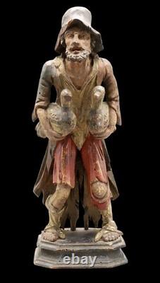VENDEUR D'OIES bois XVIII ème / bois sculpté