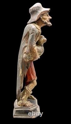 VENDEUR D'OIES bois XVIII ème / bois sculpté