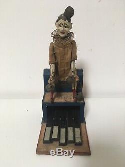 Victor Bonnet Le Clown Orchestre 1920, Jouet Tôle Ancien Fonctionne, V. B