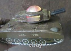 Vintage Ancien Rare Batterie Fonctionne Daiya Mark USA Armée War Litho Tin Jouet