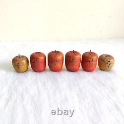 Vintage Bois Apple Fruits Caché Mobile Insecte Intérieur Scary Accessoires 6 Pcs