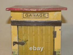 Vintage Jouet Ancien En Bois Peint Superbe Petit Garage Toy Wooden Cij Citroen