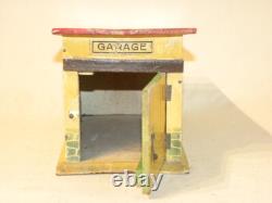 Vintage Jouet Ancien En Bois Peint Superbe Petit Garage Toy Wooden Cij Citroen
