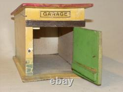 Vintage Jouet Ancien En Bois Peint Superbe Petit Garage Toy Wooden Cij Citroen