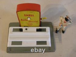 Vintage Jouet En Tole Pont Elevateur Auto Service Shell Tankstelle Gama Arnold