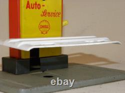 Vintage Jouet En Tole Pont Elevateur Auto Service Shell Tankstelle Gama Arnold