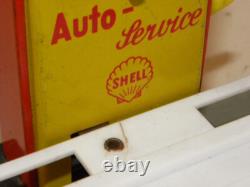 Vintage Jouet En Tole Pont Elevateur Auto Service Shell Tankstelle Gama Arnold