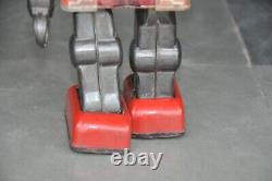 Vintage Noir Fin Éclairage Litho Robot Batterie Boite Jouet, Japon