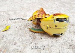 Vintage Rare Chat Chasing Papillon à Remonter Litho Boite Toytop Travail Japon