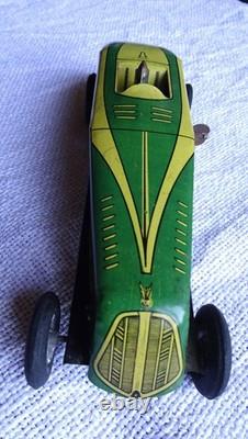 Vintage voiture de course mécanique tole lithographiée marque M&L
