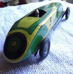 Vintage voiture de course mécanique tole lithographiée marque M&L
