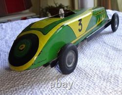 Vintage voiture de course mécanique tole lithographiée marque M&L