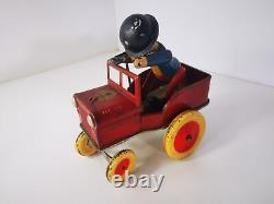 Voiture Mécanique JRD en Tôle Années 40 Modèle Jean-Anatole à Restaurer
