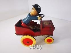 Voiture Mécanique JRD en Tôle Années 40 Modèle Jean-Anatole à Restaurer