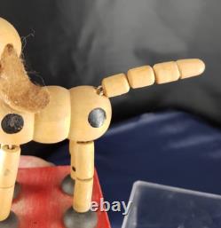 WAKOUWA Un Chien En Bois France jouet articulé ancien