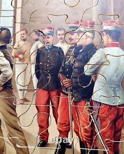 XIXe? GRANDE BOITE DE 3 PUZZLES JEU ANCIEN MILITARIA Guerre de 1870 Escrime