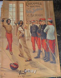 XIXe? GRANDE BOITE DE 3 PUZZLES JEU ANCIEN MILITARIA Guerre de 1870 Escrime