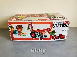 Yumbo Clim N° 209 Tractopelle Rétrocaveuse électrique en Boite Jouets Vintage